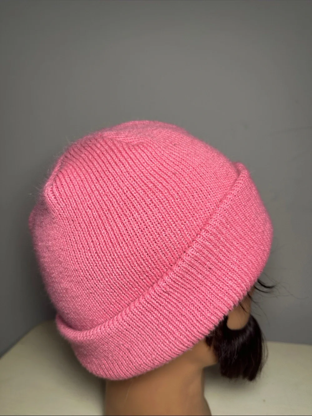 adidas oversized slouchy Pink Cuffed Knit Beanie with Trefoil Logo